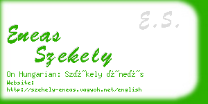 eneas szekely business card
